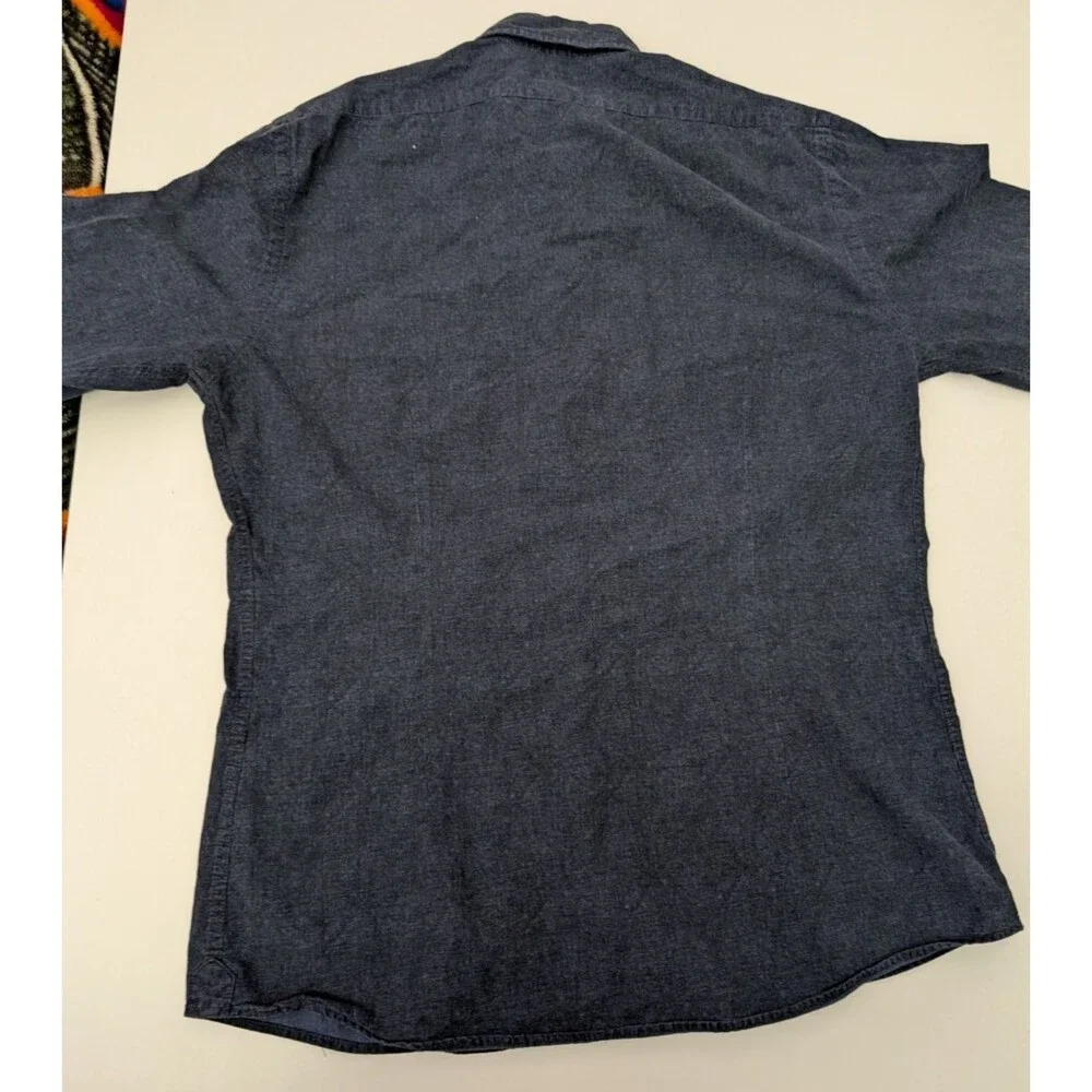J.Lindeberg Dani CL Mel Pop Print Shirt Mens Size M Slim Fit Blue Long Sleeve